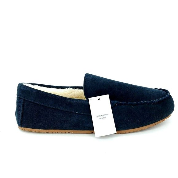 Lands' End Shoes Lands End Mens 4734 Moccasin Slipper Faux Fur 10